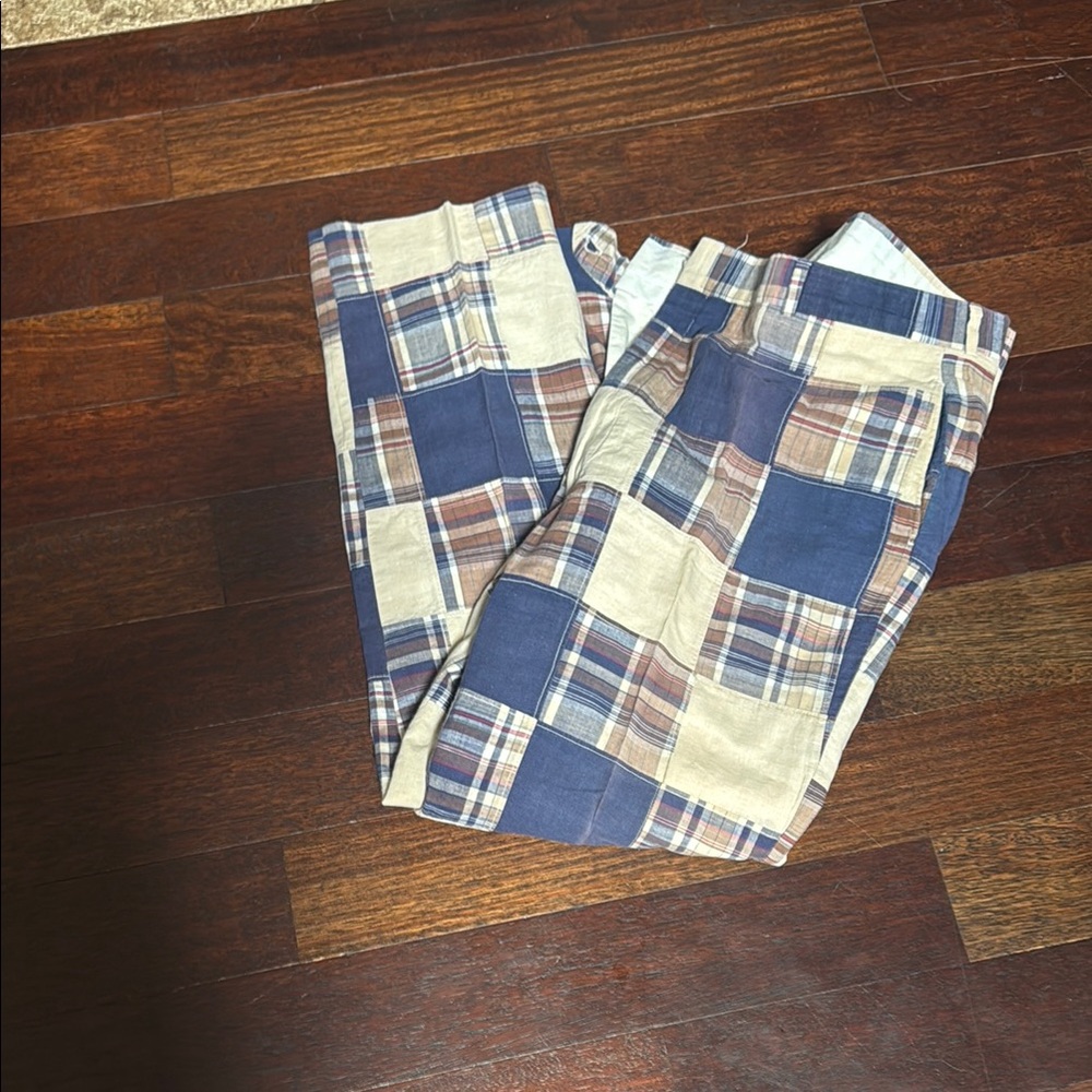 Plaid Patchwork Men's Pants